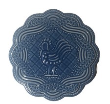 Longaberger Blue Rooster Ceramic Trivet | Farmhouse Kitchen Decor