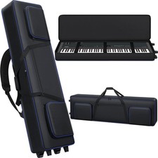 Best 88 Key Keyboard Case with Wheels 53"x14.5"x7" Piano Rolling Bag Padded 3