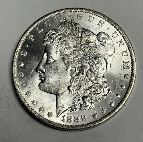 GEM BU 1888-O Morgan Silver Dollar (Blast White, All Original), U.S. $1 Coin MS