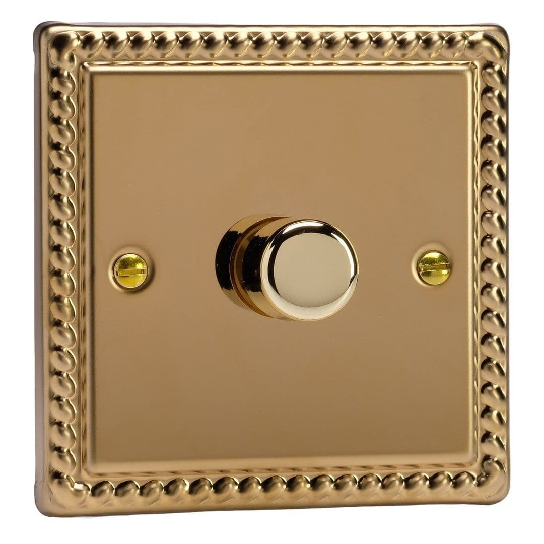 Varilight JGS1 Classic Georgian Brass 1 Gang V-Pro Companion Controller