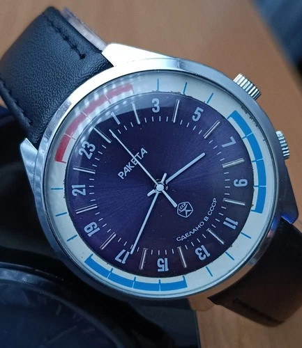 RAKETA 24 hours  Soviet USSR mechanical wrist watch 2623.H