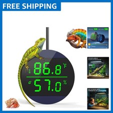 Compact Reptile Thermo-Hygrometer: Blue Digital Display for Accurate Monitoring