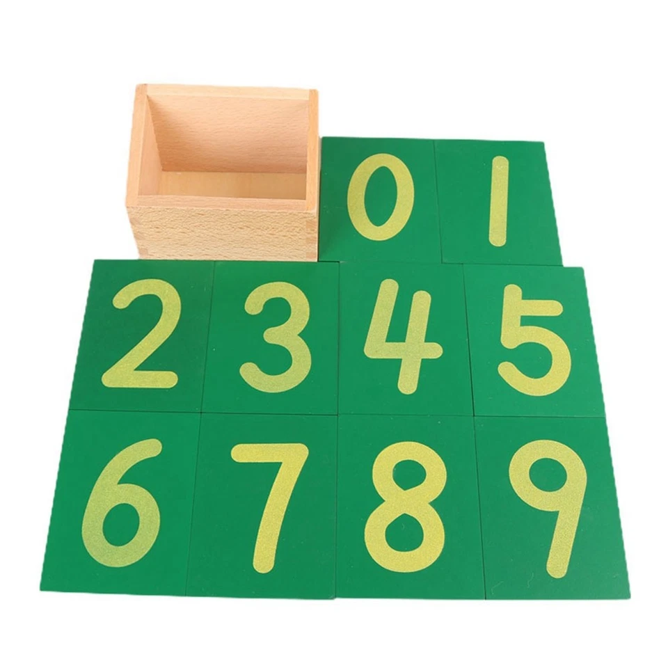 3X(Sand-Zahlen-Brett Montessori Greifhilfen 0-9 Grünes Brett Kindergartenki7243