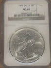 1995 American Silver Eagle Dollar MS69 NGC Mint State 69
