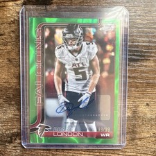 Drake London Topps Chrome Football #98/99 Green Auto