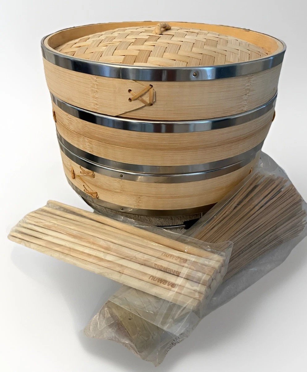 NuWave Wok Bamboo Steamer Accessory Kit Pieces - New (Incomplete Set)