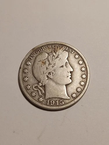 1915 D silver Barber half dollar in FINE unaltered  condition