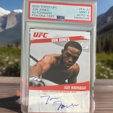 Jon Jones Autograph (2009) Round 2– Topps UFC #FA-JJ - PSA 10 Auto