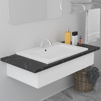 Einbauwaschbecken 61X39,5X18,5 Cm Keramik Weiß