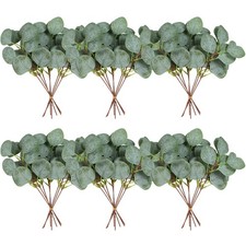 40 Pcs Artificial Eucalyptus Stem, Fake Silver Dollar Eucalyptus Leaves Stems...