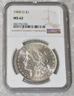 1900 O MORGAN 90% SILVER $1 DOLLAR NGC CERTIFIED MS 62 MS62 NEW ORLEANS US COIN