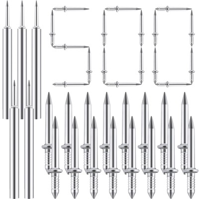 Yaocom 500 Pieces Double-Head Skirting Thread Seamless Nails Non Marking 2 Si...
