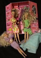 Barbie Type Dolls From 1960 s. Wardrobe Closet Style Carrying Case Included