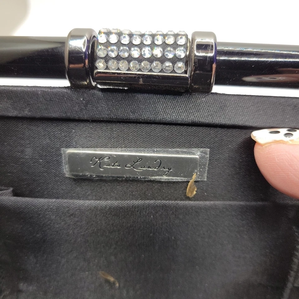 Kate Landry Beaded Black Clutch or Shoulder (No Strap) Evening Bag Purse - Image 4 of 4