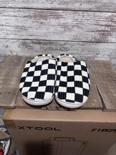 Checkered Unisex House Slippers Cozy Memory Foam 10 11 12