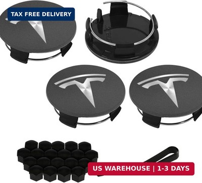 4 Pack Exterior Decoration Wheel Center Cover for Tesla Model 3 Model Y,56mm Hub