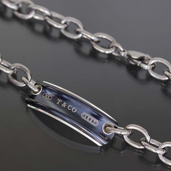 ティファニー SV925 1837 ネックレス TIFFANY&Co. 1837 Silver Titanium Necklace 46cm SV925 Newly