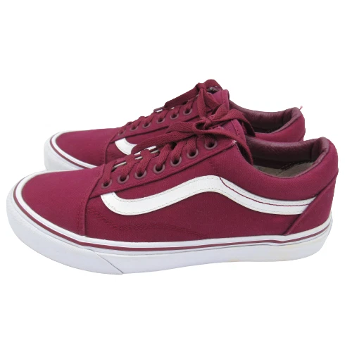 Vans Mens Sz M8.5 W10 Old Skool Maroon Canvas Lace Up Low Top