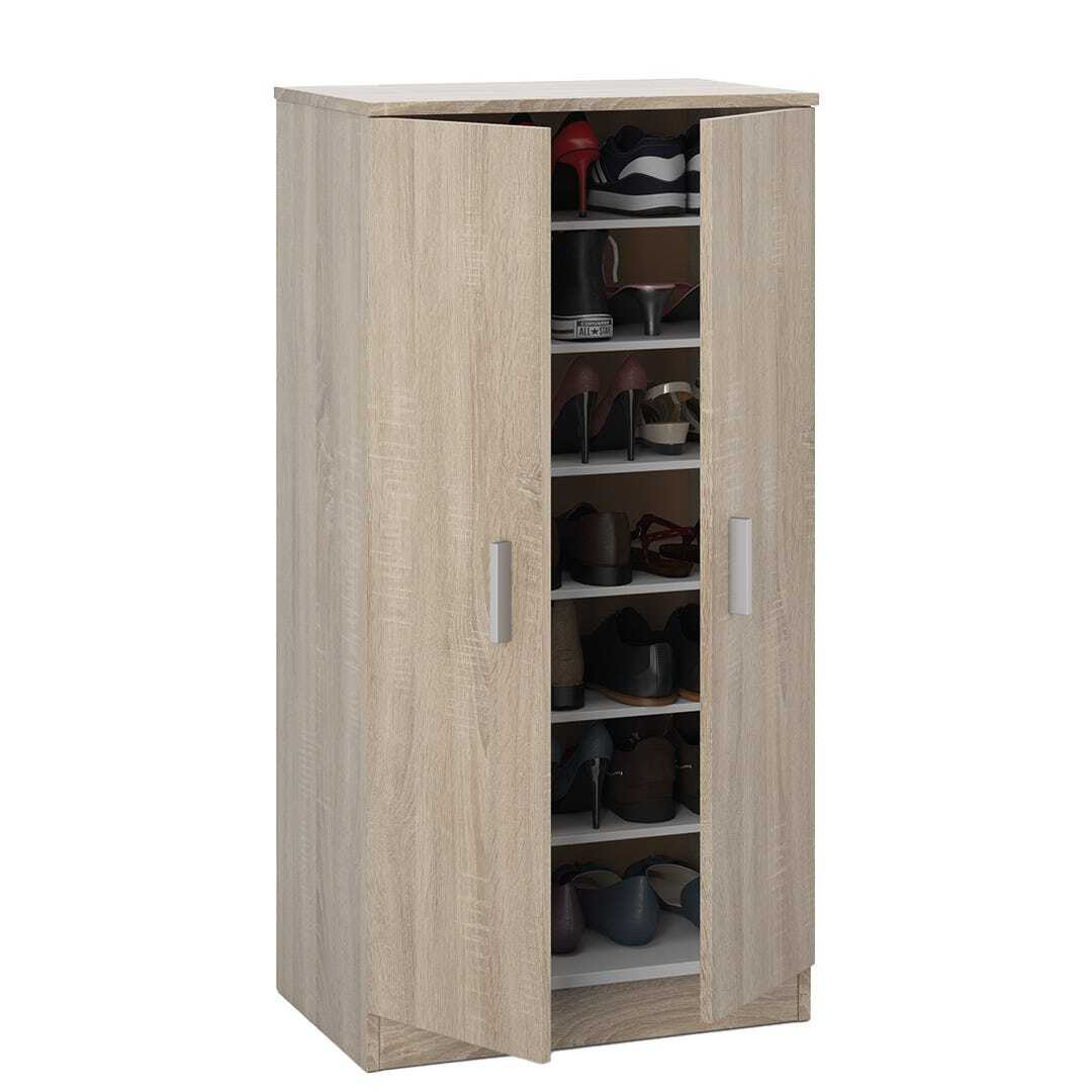 ARMADIO PORTASCARPE CON 6 RIPIANI E 2 ANTE SALVASPAZIO 108X55X36 CM | CRETA