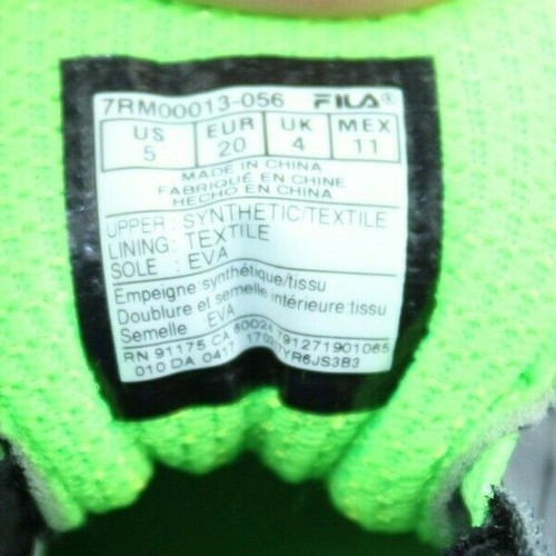 "NEW" Fila Size 5 Kid's Gray / Green Athletic Shoes - Picture 4 of 4
