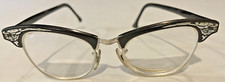 Vintage Shuron Eyeglasses Frames Cat Eye 1/10 12K GF Black