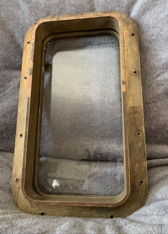 Vintage Solid Brass Rectangular Porthole eBay