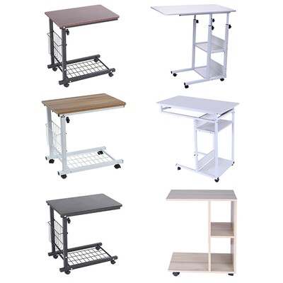 Sofa Side End Table Z Shaped Couch Bed Side Table Overbed Table Coffee Snacks Table Adjustable Height Laptop Computer Stand Desk Reading Table White Maple Computer Workstations