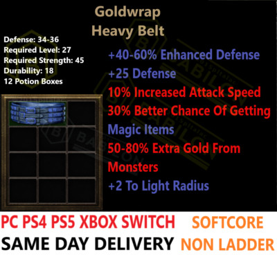   PC PS4 PS5 XBOX SWITCH   Goldwrap Magic Find MF DIABLO 2 RESURRECTED D2R ITEMS