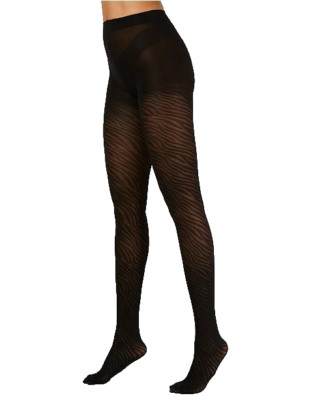 INC International Concepts Women's Zebra Tights Black XS/S