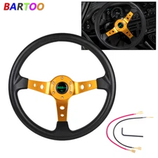 Gold Aluminum Golf Cart Steering Wheel for Yamaha EZGO Club Car 14 inch