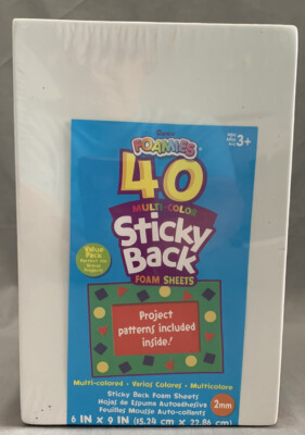 Darice Foamies Sticky Back, 6'' x 9'' Sheets, Multi Color (Pack of 40)