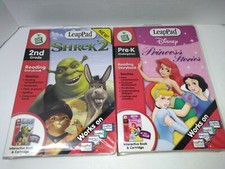 Leap pad Learning System Reading Adventures Lot of 2 Cartrid w interactive book