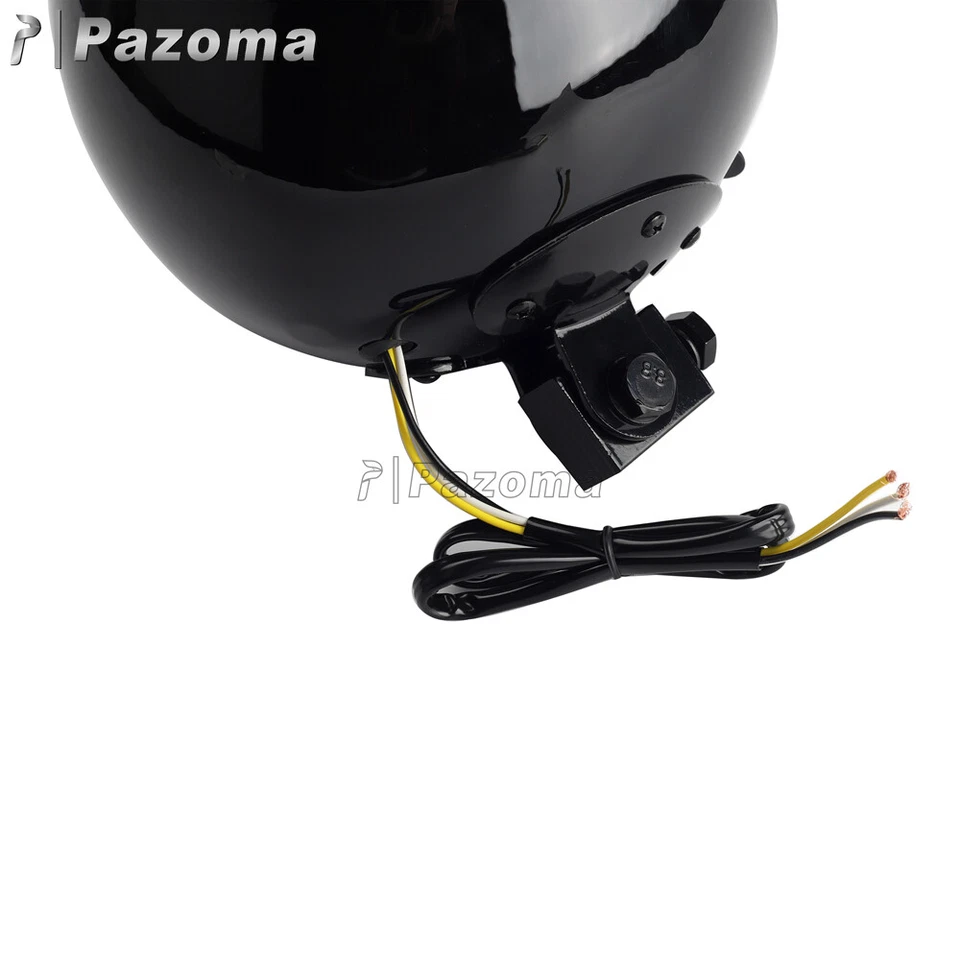 Motorcycle Retro Round Headlight Grill Scalloped Headlamp Fits Yamaha Kawasaki - Imagem 4 de 4