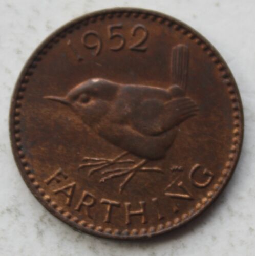1952 British Farthing Coin. Quarter Penny. George VI. (B143) - Afbeelding 1 van 2