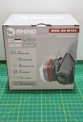 Rhino RH-M101 Half Face Mask Atemschutz Halbmasken Set (Ablauf 2026 07)