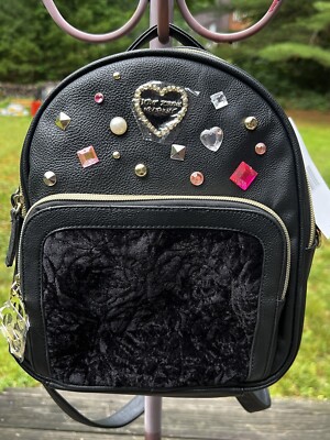 BETSEY JOHNSON Black Jewel Studded Backpack Betsey Johnson Macy main image 3