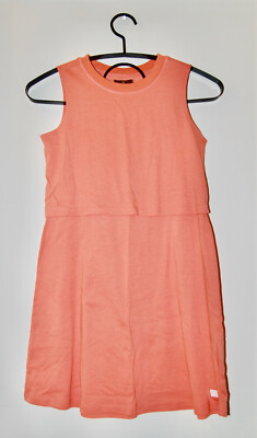 NWT 7 For All Mankind Big Girls Coral Orange Slvls Open Back Tank Dress sz L