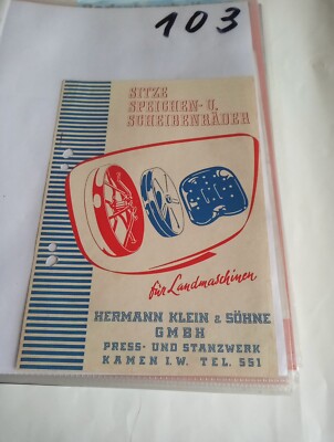 Tractor brochure agricultural machinery brochure, No. 103 other brochures listed