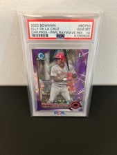 2022 Bowman Chrome Prospects Purple Raywave Ref Elly De La Cruz PSA 10 242/250