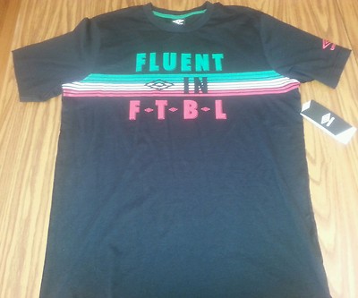 NWT Men's UMBRO Fluent in FTBL BLACK Tee $24 MEDIUM Style - M1111174