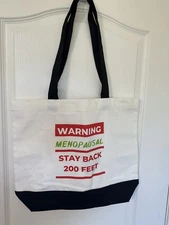 Canvas TOTE BAG CARRY ON Menopause Humor  Travel Shopping Bag Funny Gift