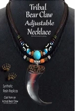 Tribal Rugged Bear Claw Necklace 2-Layer 32" Indian Style Replica Turquoise HOT'