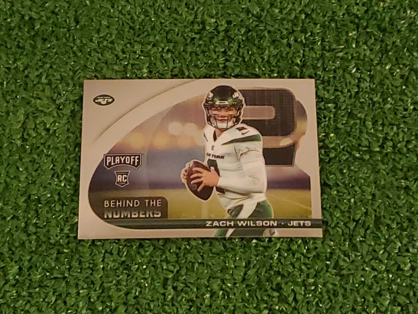 ZACH WILSON SILVER Prizm 2021 Playoff ROOKIE RC Behind the Numbers JETS btn-zwi