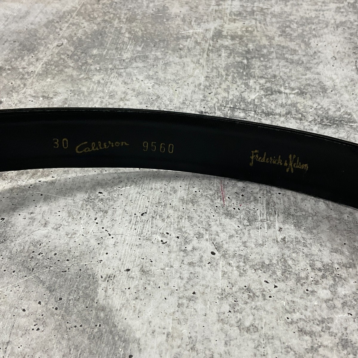Calderon Vintage Gray Leather Wide Belt Vintage Black Wide Leather Belt Calderon Size S Fits 28.5  main image 2