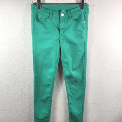 Divided By H&M Womens Skinny Jeans Green Zipper Pockets Pants