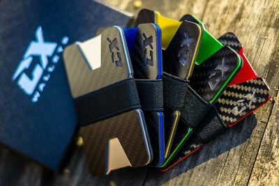 CX Wallets Carbon Fiber Mens Wallet RFID Blocking Minimalist Credit Card Holder