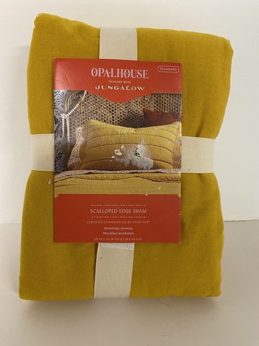 OpalHouse Jungalow Gold Scalloped Edge Sham 20in x 26in Standard NWT