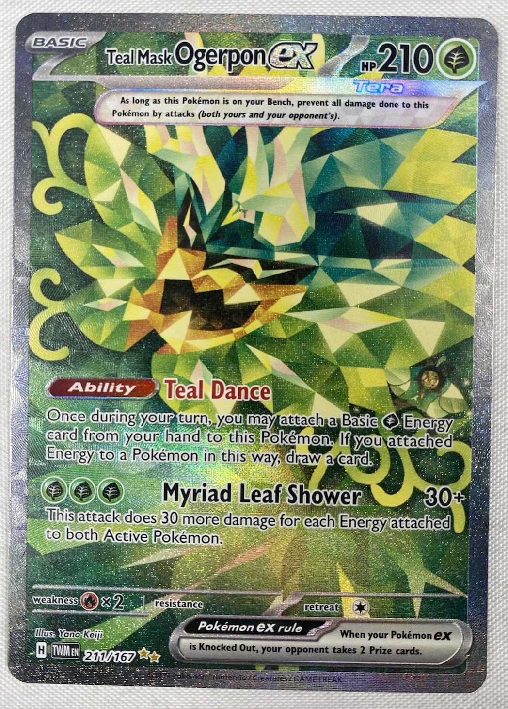 Teal Mask Ogerpon EX 211/167 SIR Pokemon TCG Twilight Masquerade Holo NM