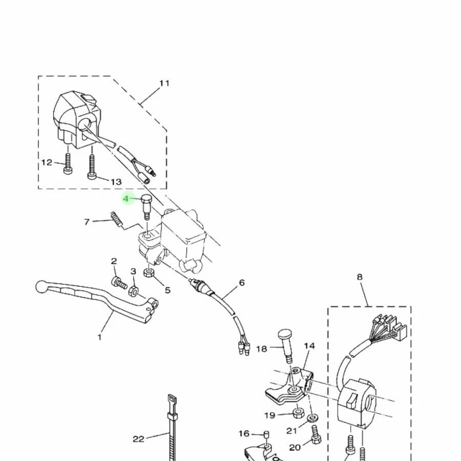 Palanca de perno de freno delantera izquierda/derecha original Yamaha XMAX 300 2017-2024 90109-06577 Foto 3 de 3