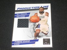 TYREKE EVANS KINGS 2010 PANINI CERTIFIED GAME USED JERSEY BASKETBALL CARD /399